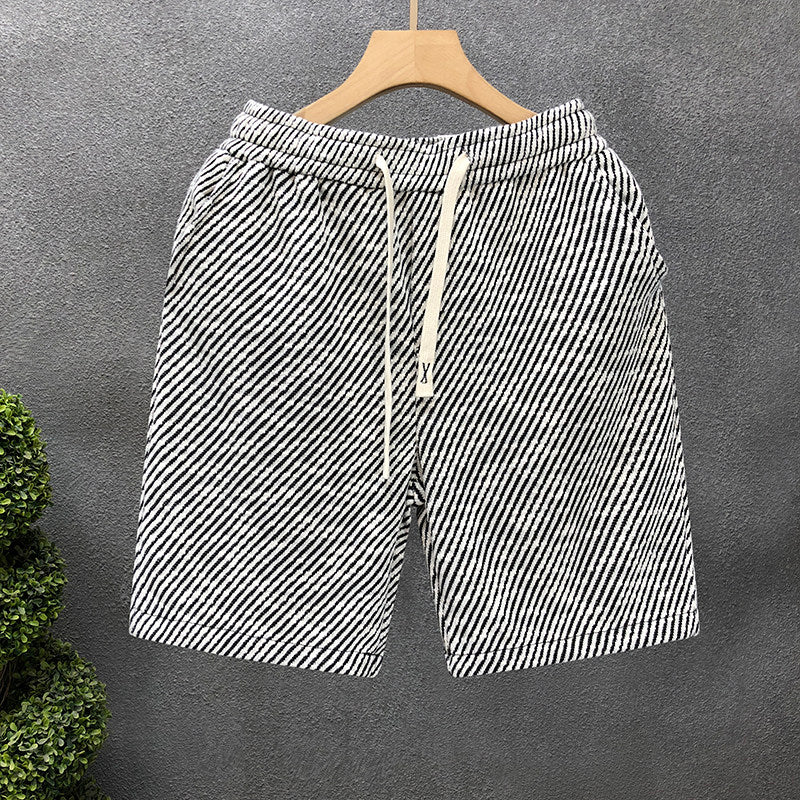 Diagonal Striped Casual Shorts for Men