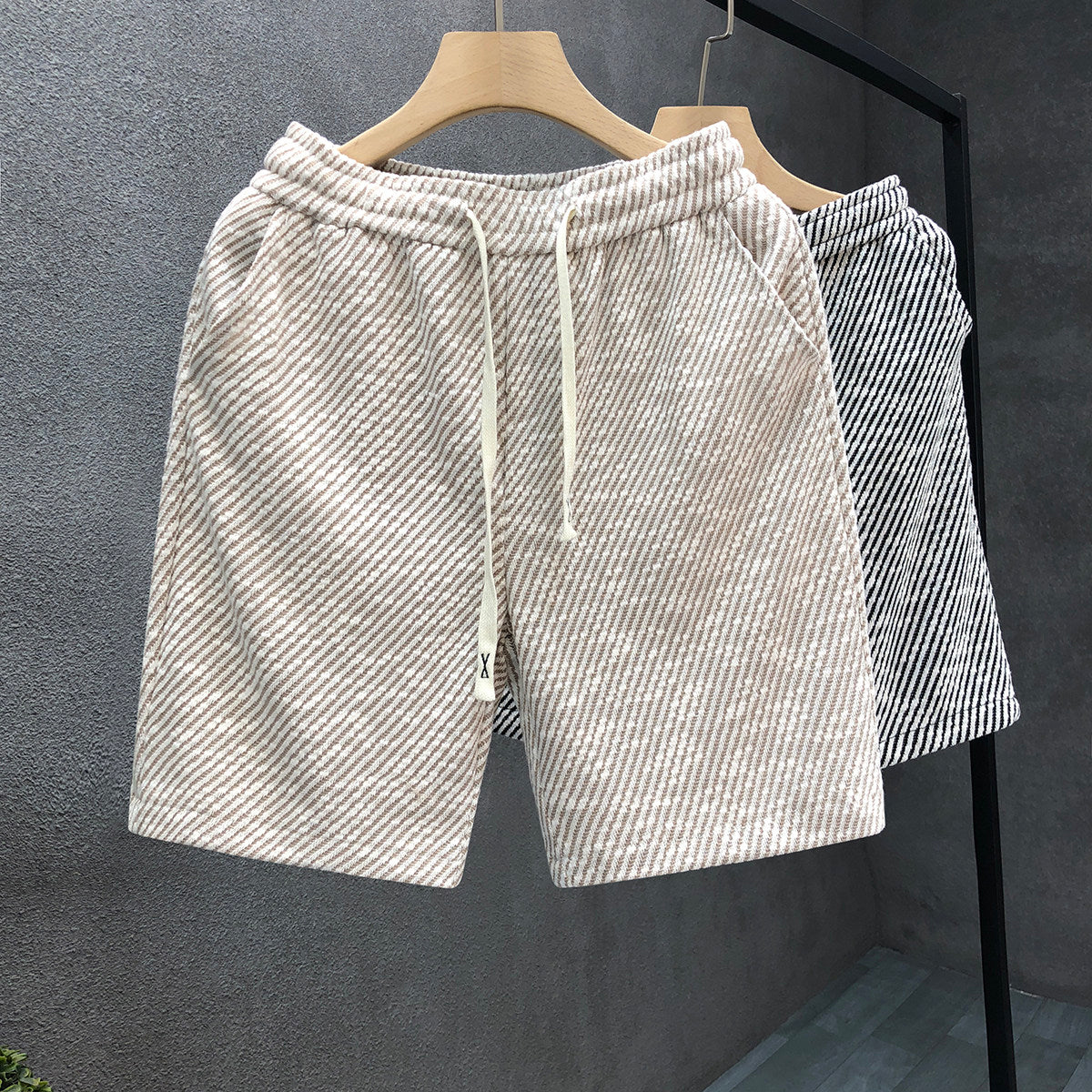 Diagonal Striped Casual Shorts for Men
