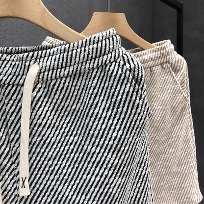 Diagonal Striped Casual Shorts for Men