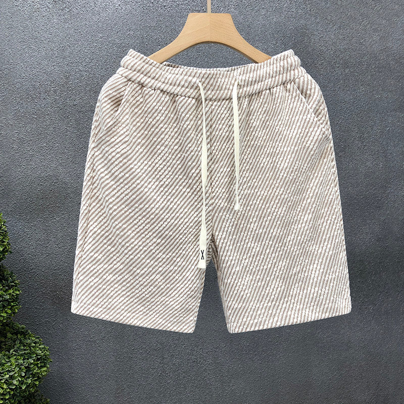 Diagonal Striped Casual Shorts for Men
