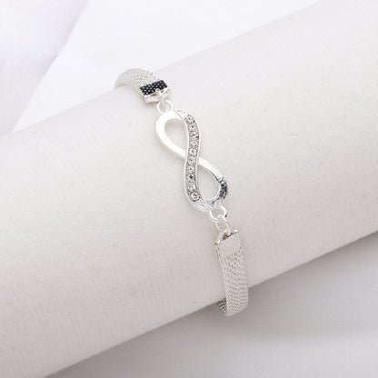 Diamond Accent Lucky Number Alloy Bracelet