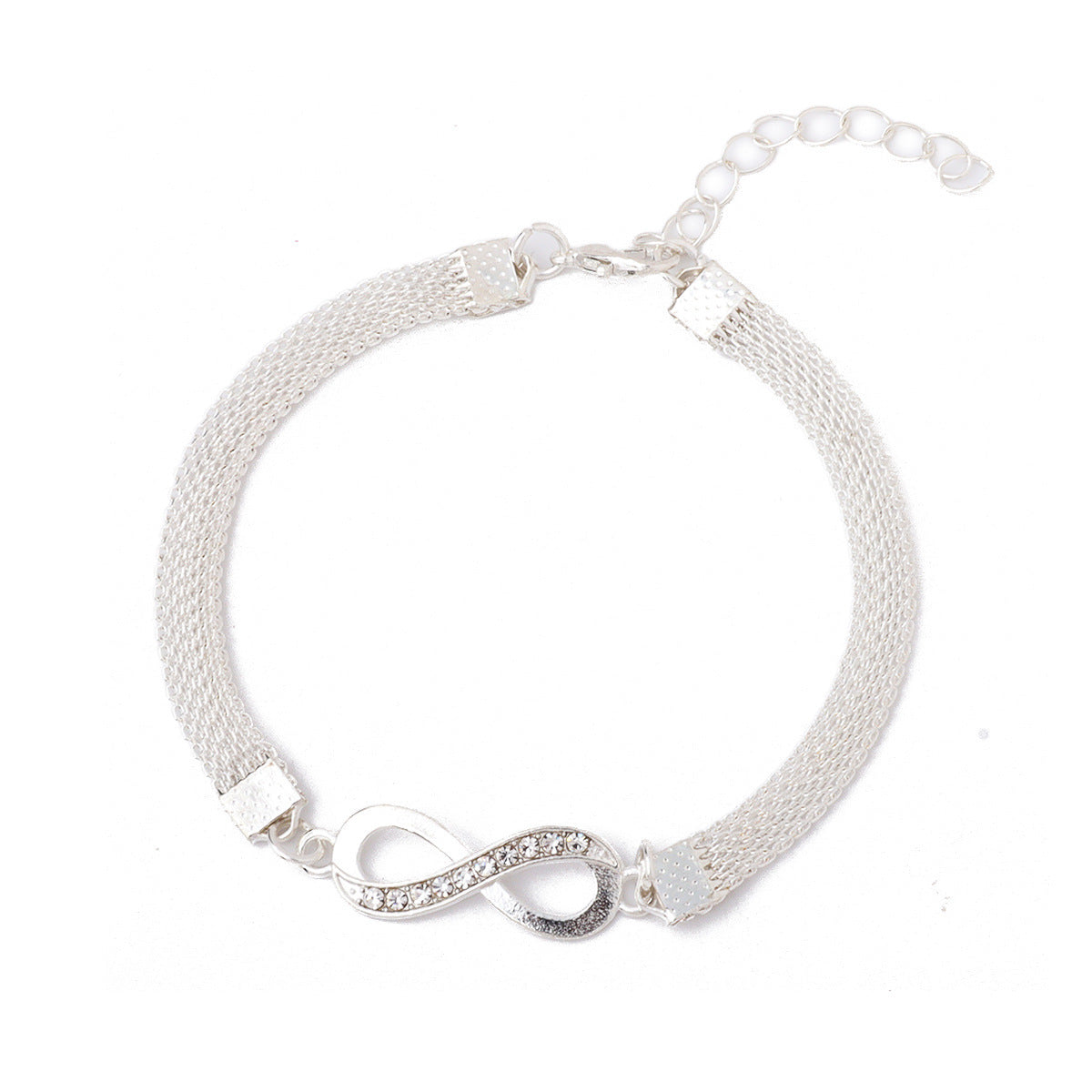 Diamond Accent Lucky Number Alloy Bracelet