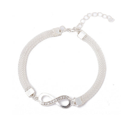 Diamond Accent Lucky Number Alloy Bracelet