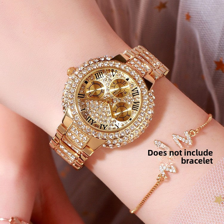 Diamond Accent Quartz Watch with Jewelry Clasp
