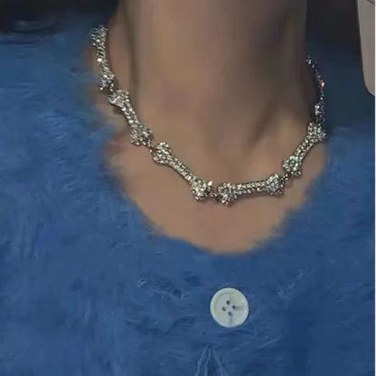 Diamond Bone Pendant Necklace