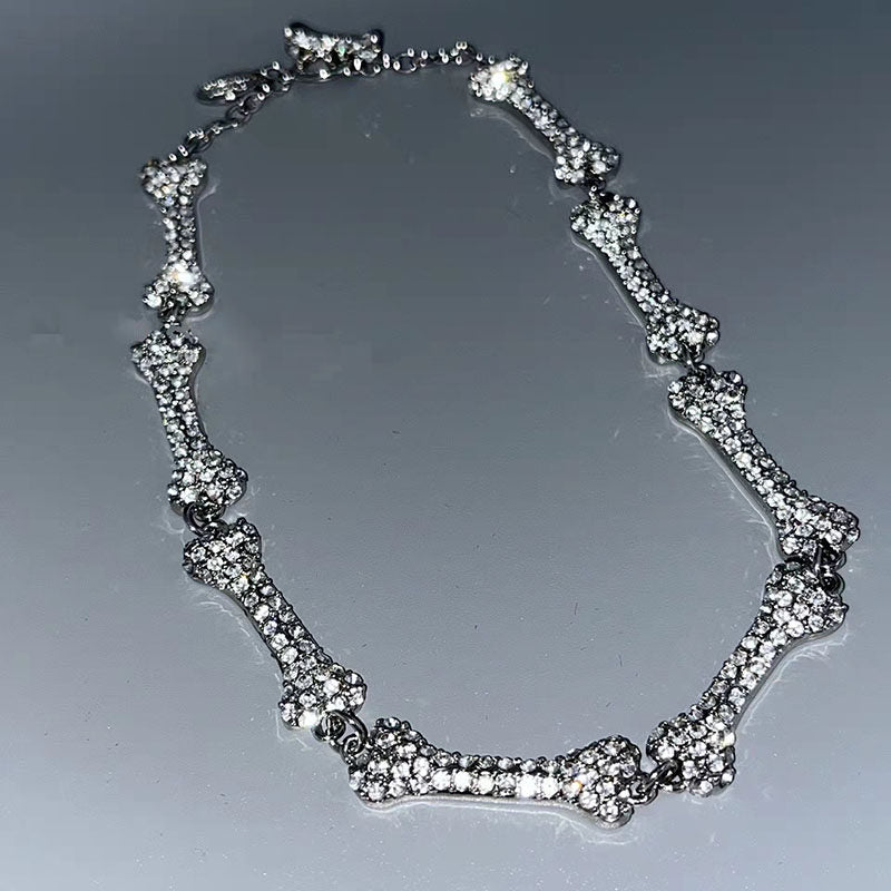 Diamond Bone Pendant Necklace