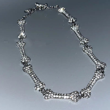 Diamond Bone Pendant Necklace