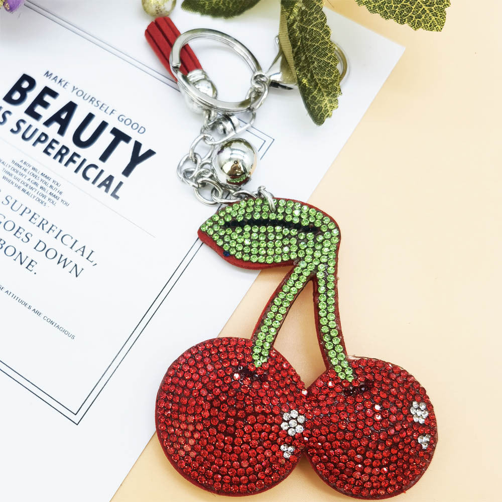 Diamond Cherry Keychain