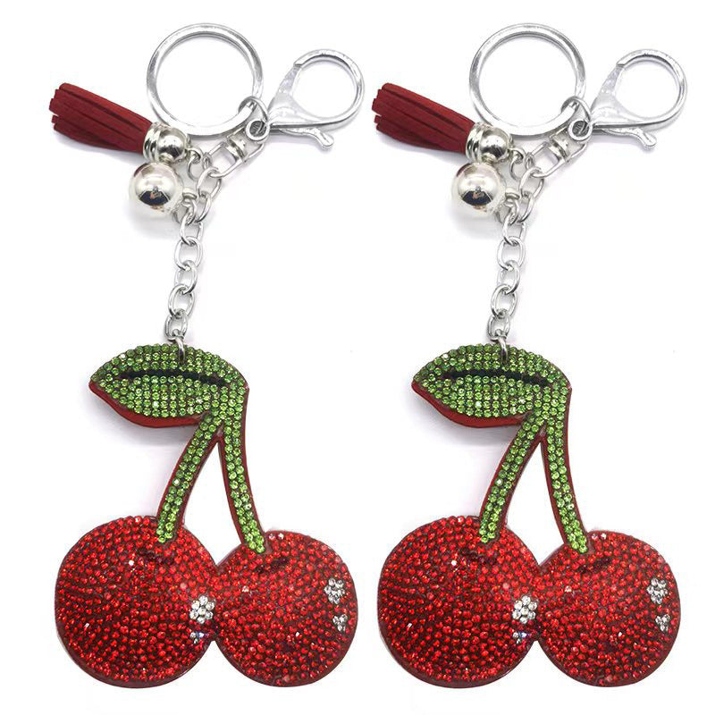 Diamond Cherry Keychain