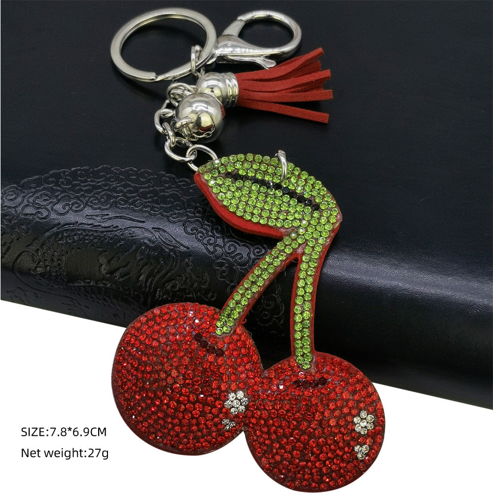 Diamond Cherry Keychain