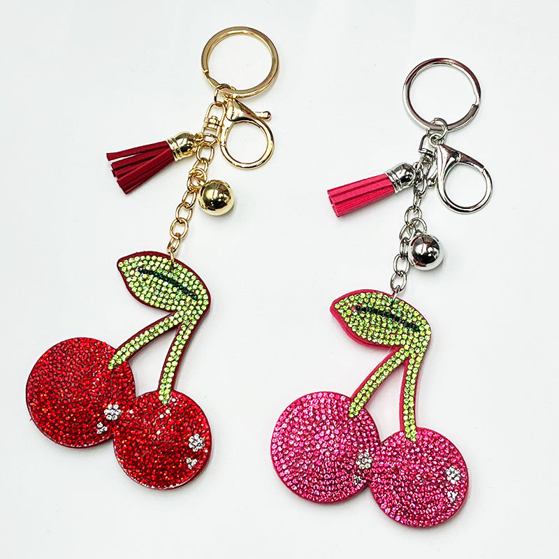Diamond Cherry Keychain Pendant