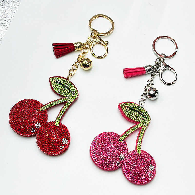 Diamond Cherry Keychain Pendant