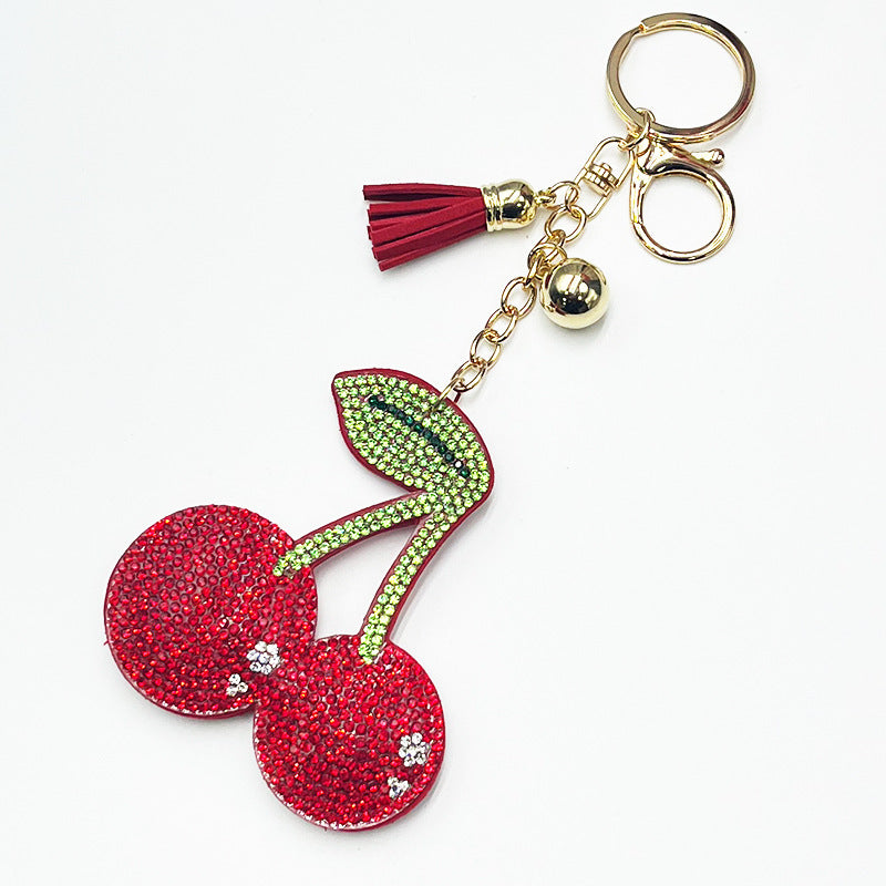 Diamond Cherry Keychain Pendant