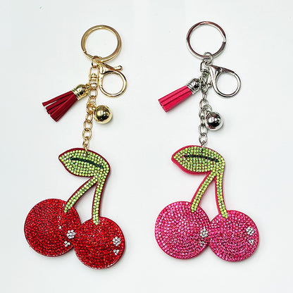 Diamond Cherry Keychain Pendant