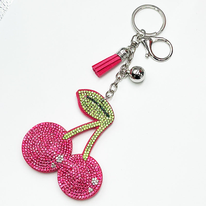 Diamond Cherry Keychain Pendant