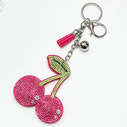 Diamond Cherry Keychain Pendant