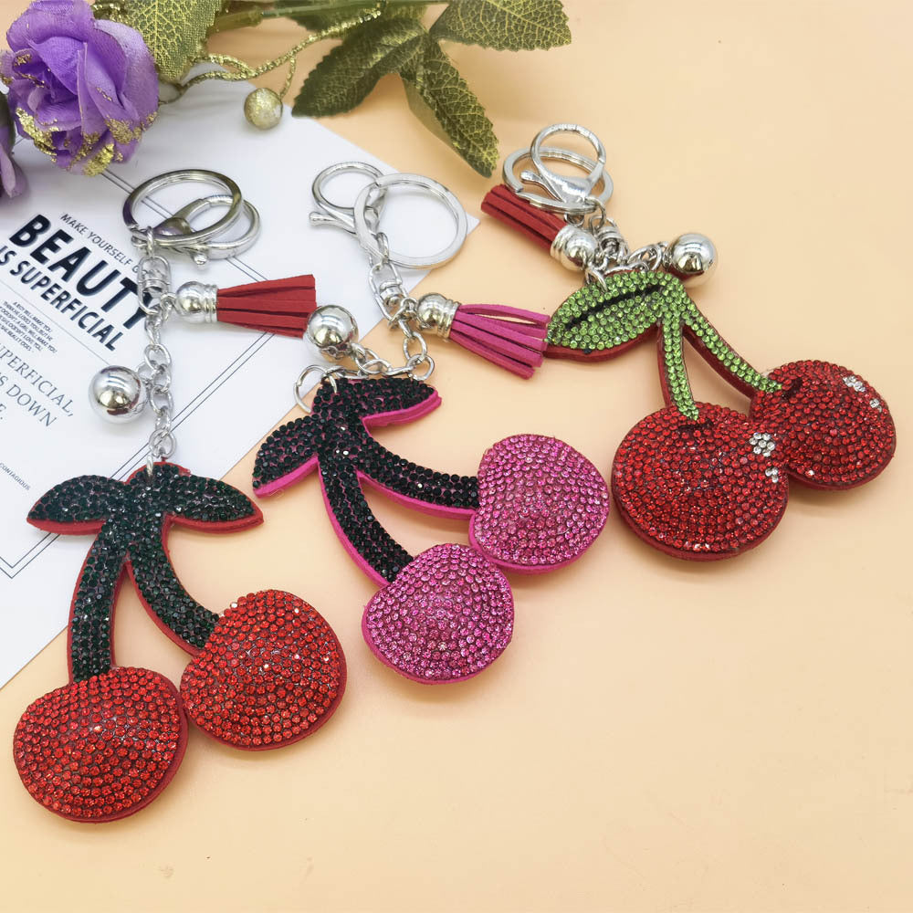 Diamond Cherry Keychain