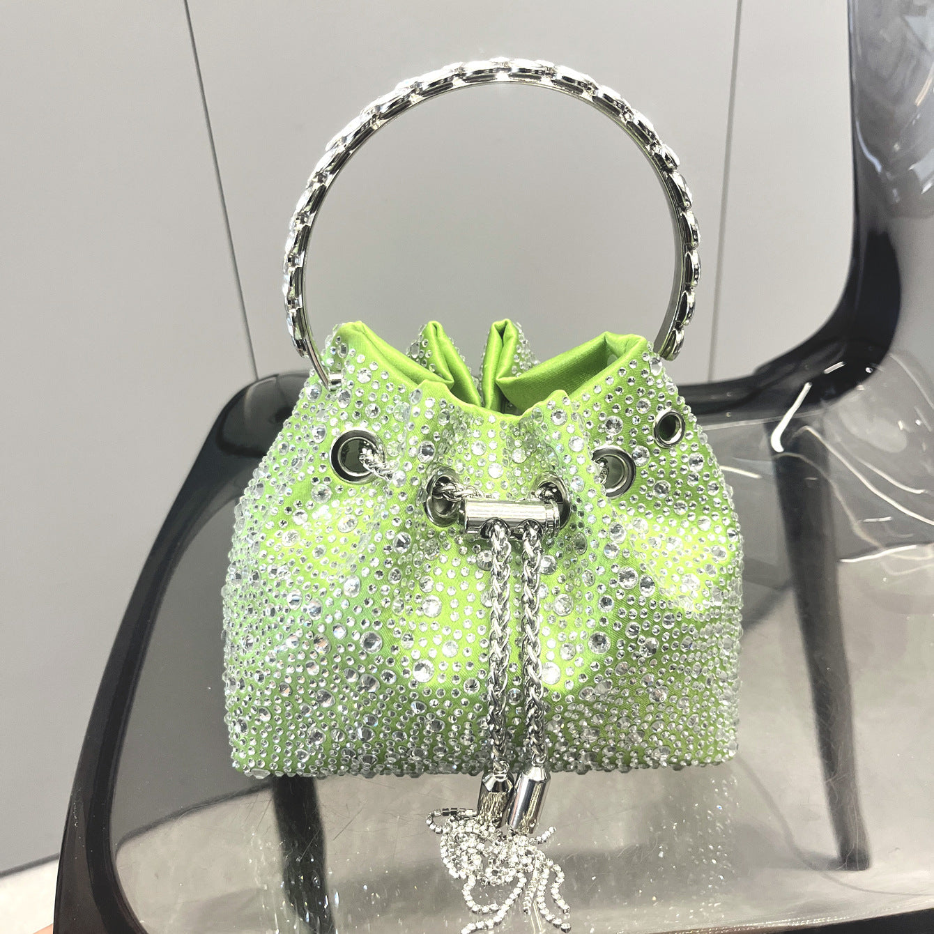 Diamond Crystal Bucket Bag