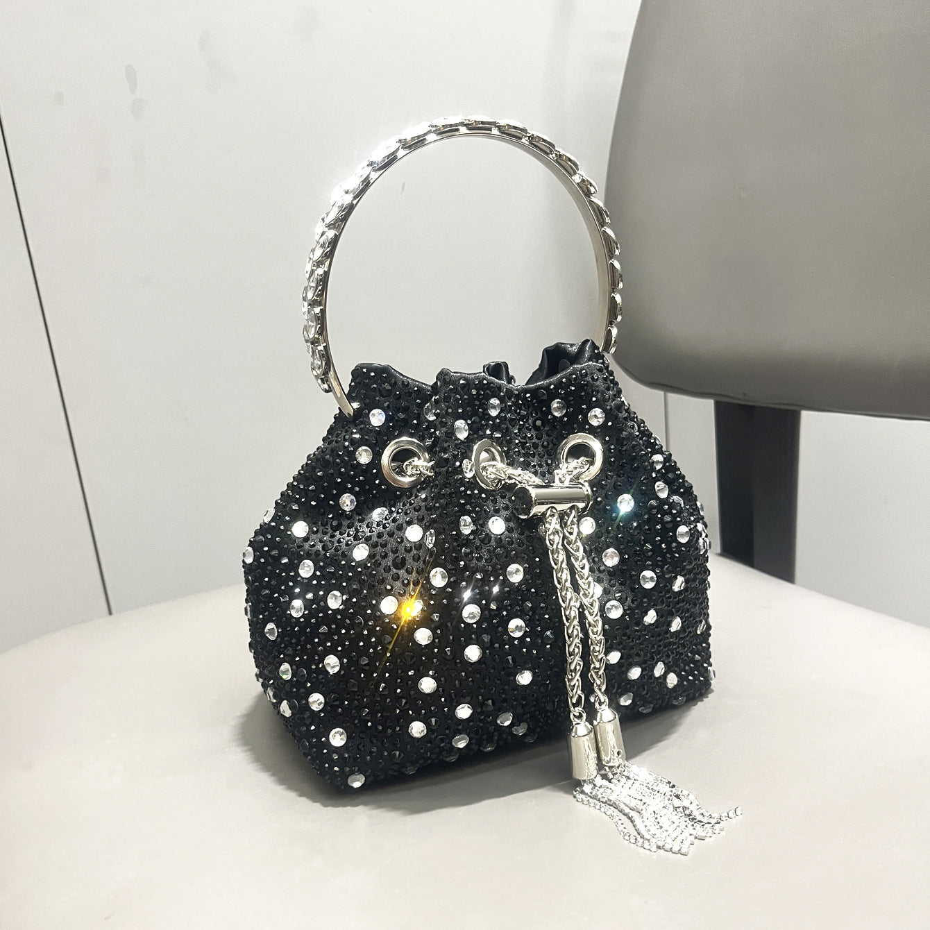 Diamond Crystal Bucket Bag