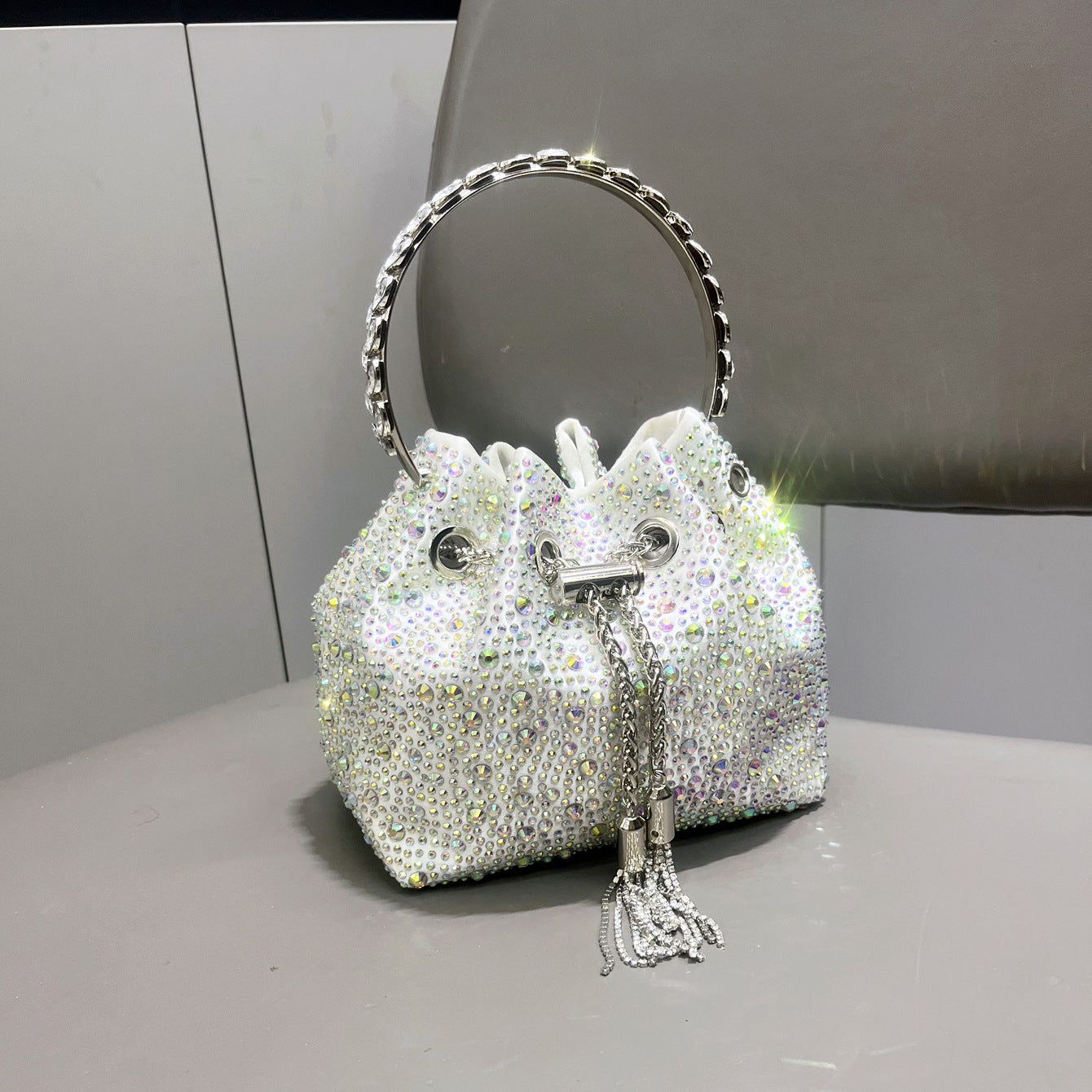 Diamond Crystal Bucket Bag