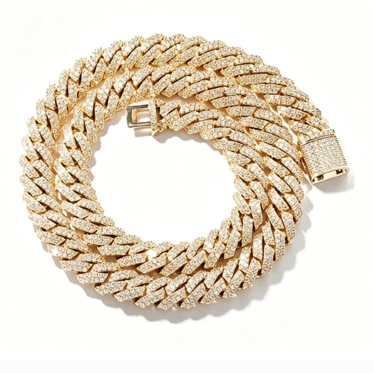 Diamond Cuban Chain Necklace with Zircon