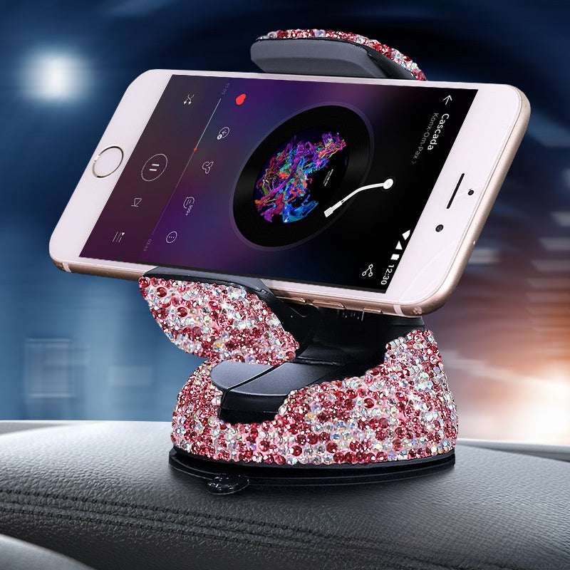 Diamond-Encrusted Car Mobile Phone Holder
