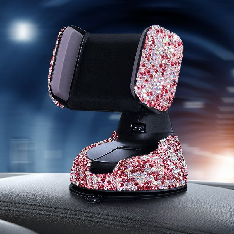 Diamond-Encrusted Car Mobile Phone Holder