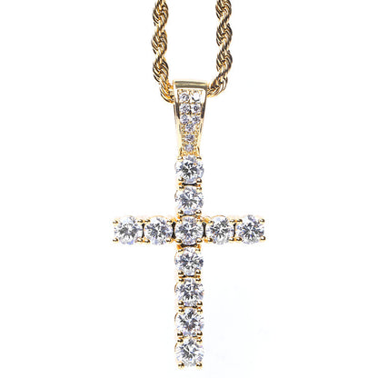 Diamond-encrusted cross necklace