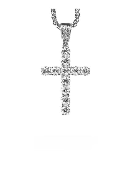 Diamond-encrusted cross necklace