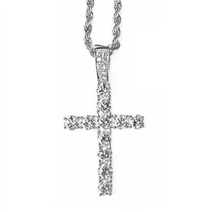 Diamond-encrusted cross necklace