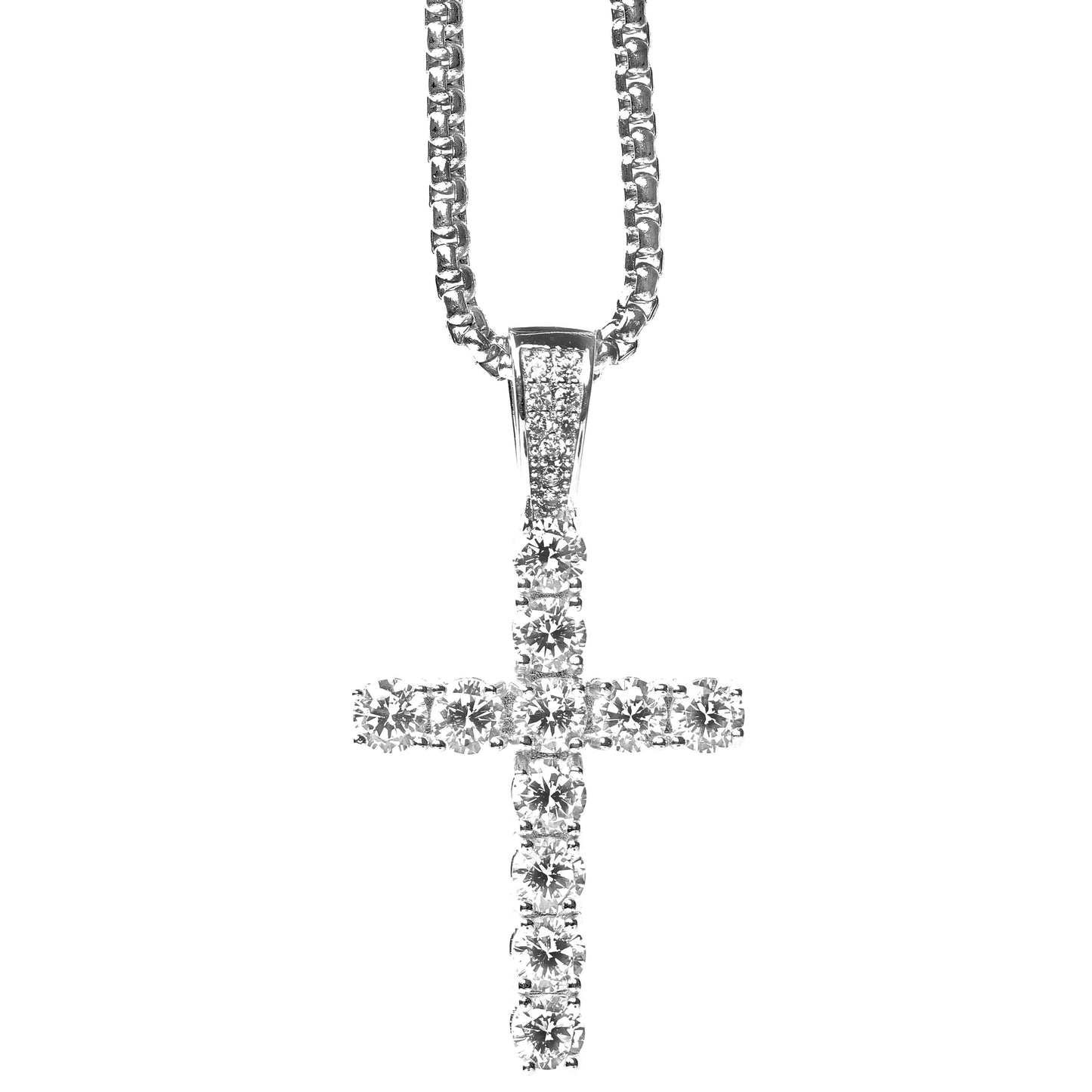 Diamond-encrusted cross necklace