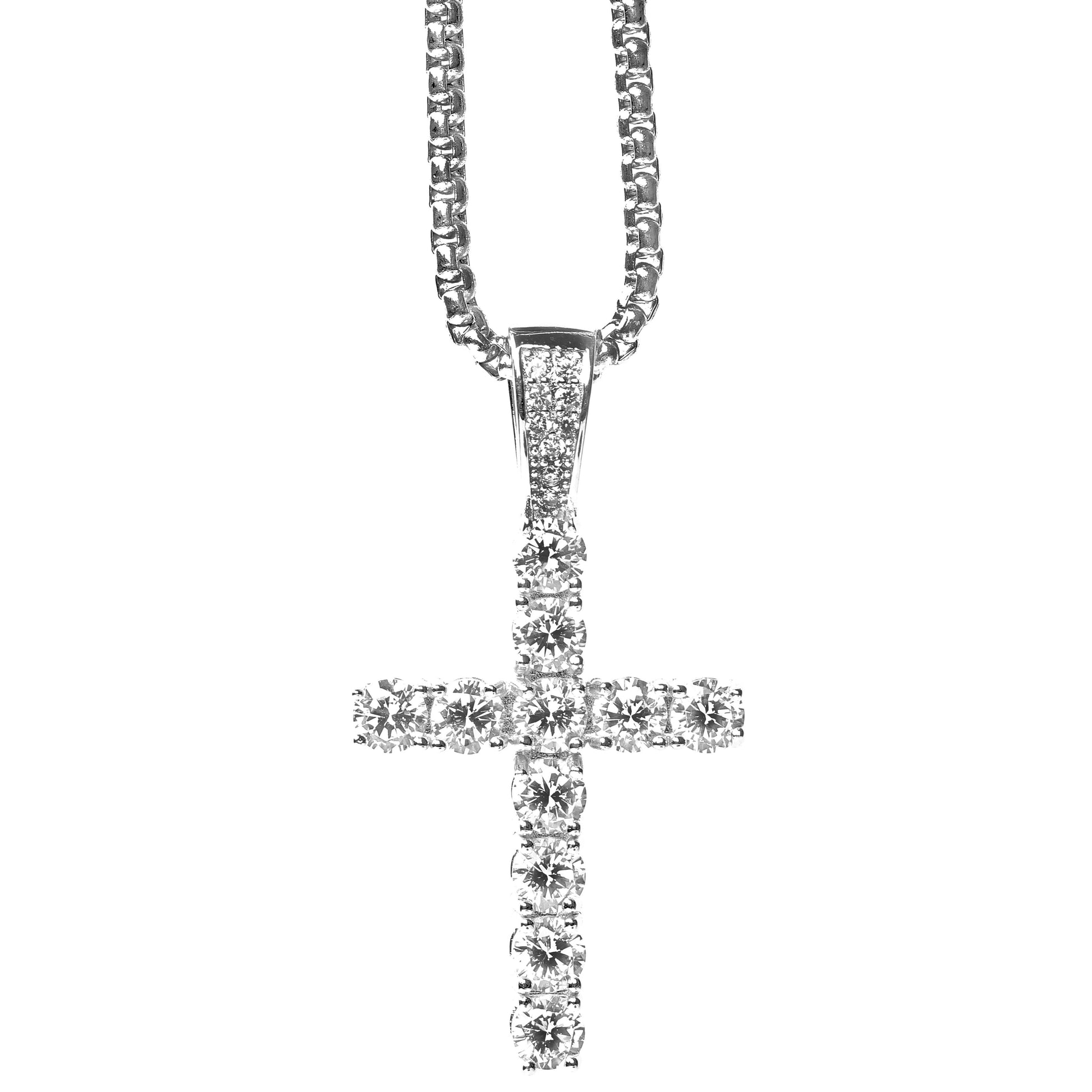 Diamond-encrusted cross necklace