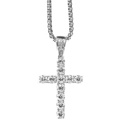 Diamond-encrusted cross necklace