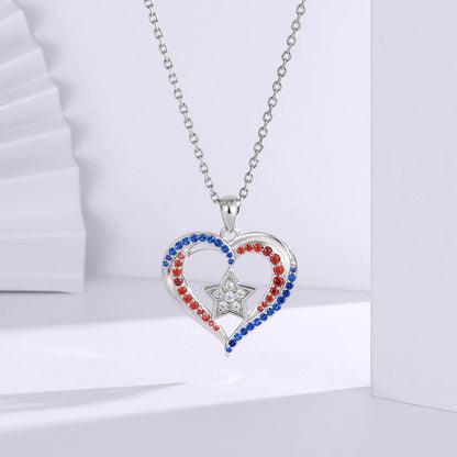 Diamond Heart Flag Necklace