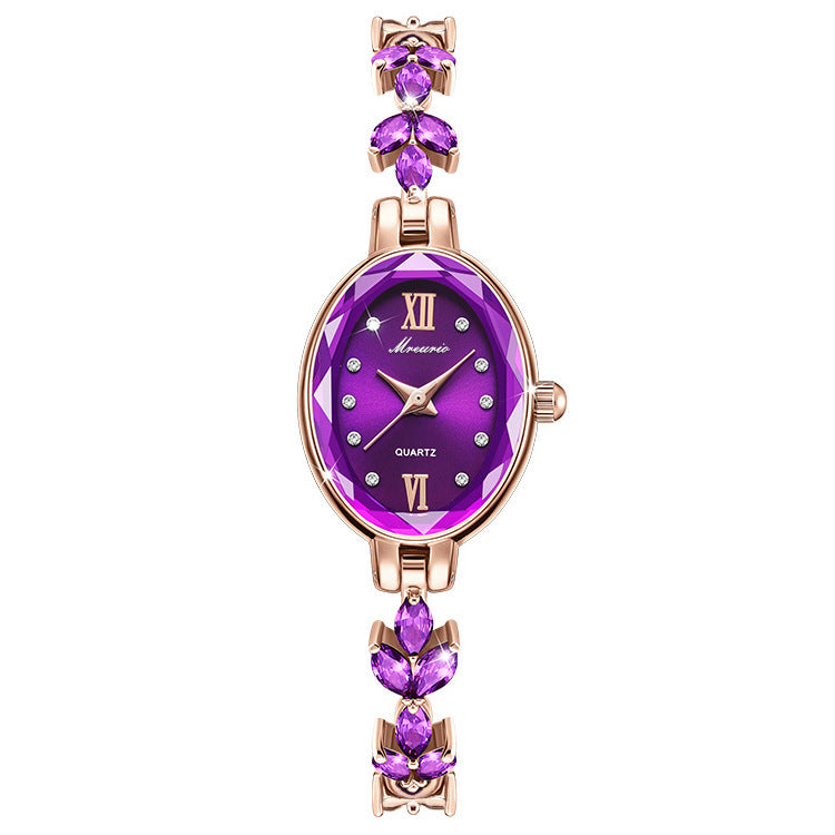 Diamond leaf ladies watch