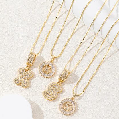 Diamond Letter Pendant Necklace