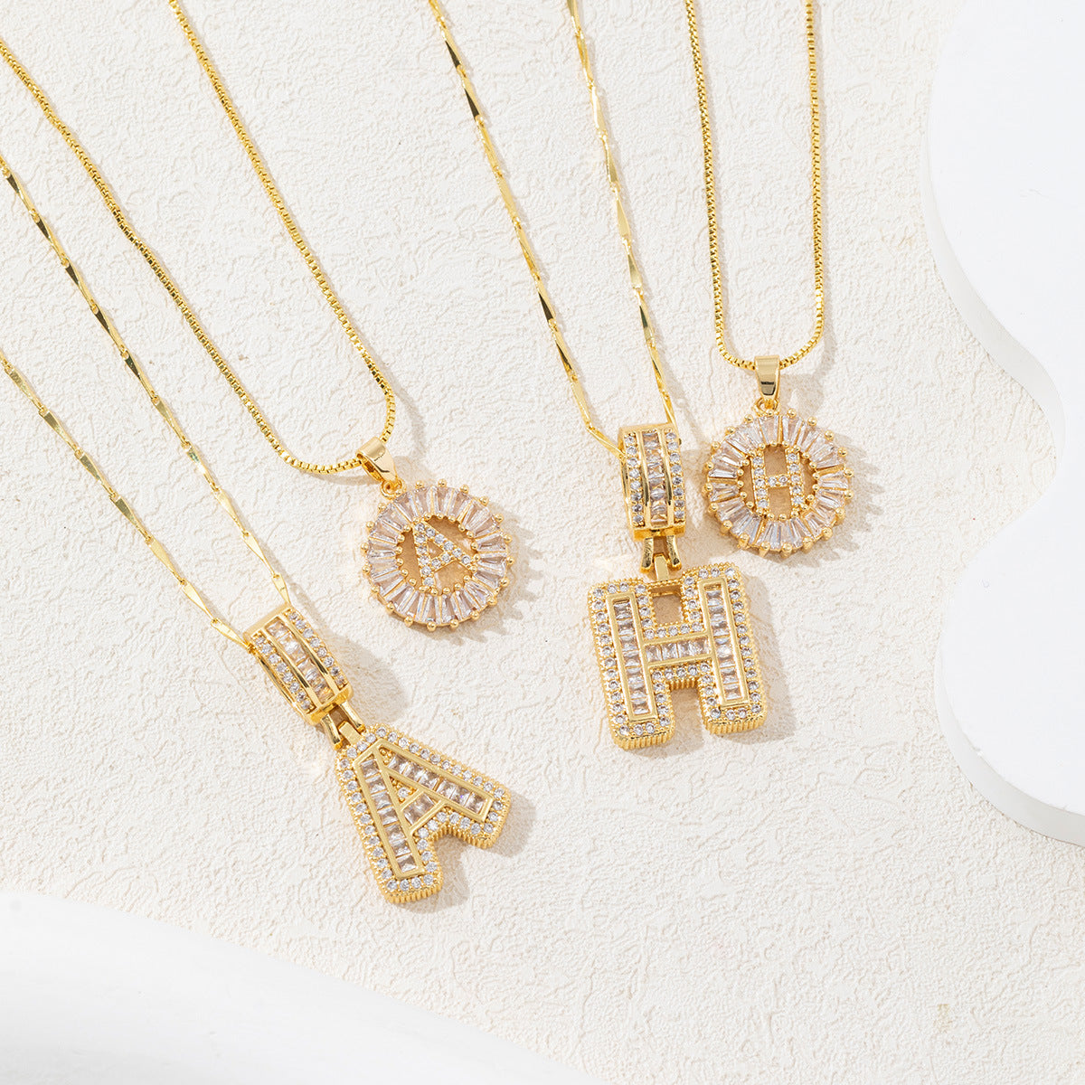 Diamond Letter Pendant Necklace