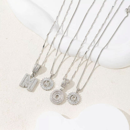 Diamond Letter Pendant Necklace
