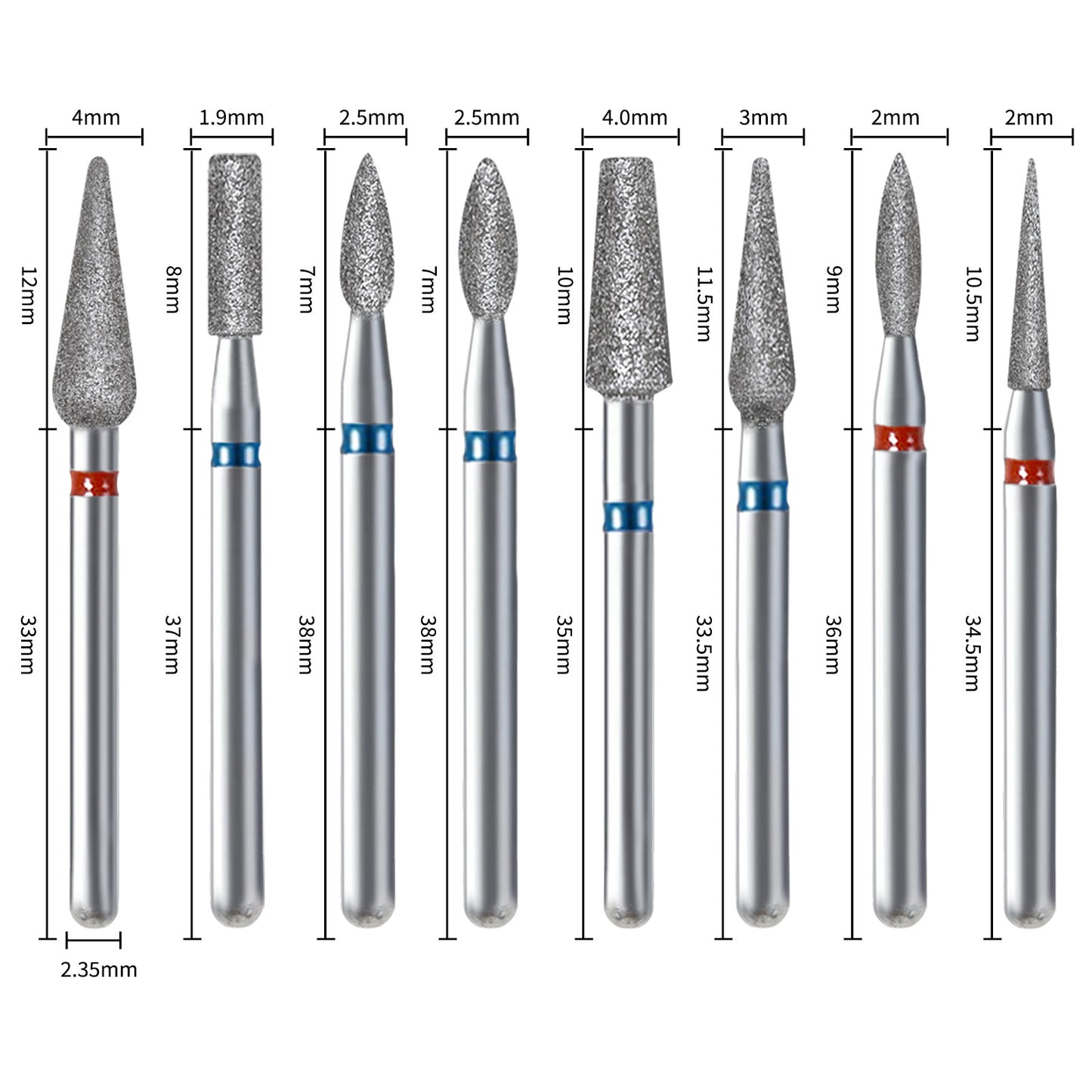 Diamond Nail Grinding Heads Set