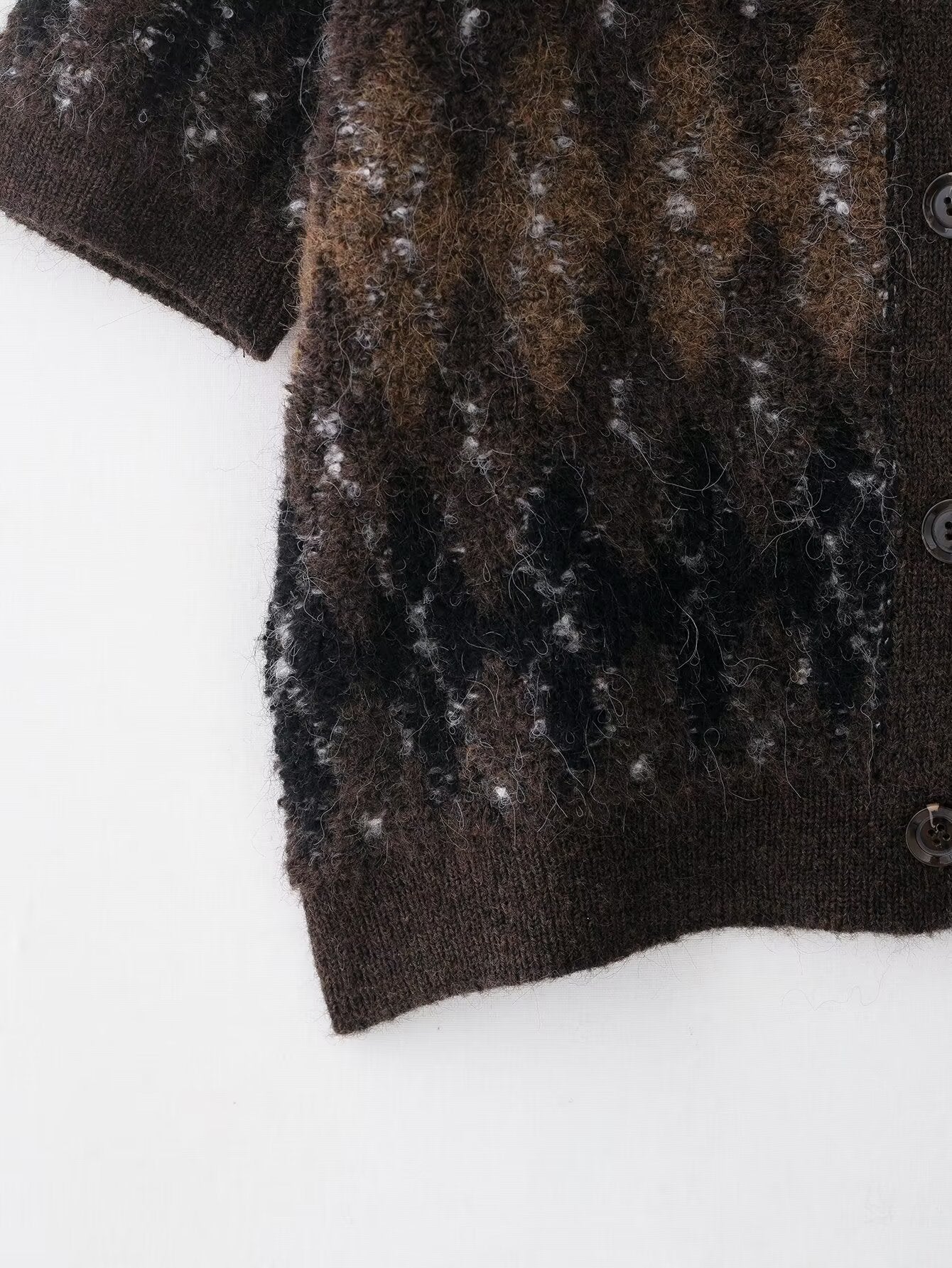 Diamond Pattern Knitted Cardigan