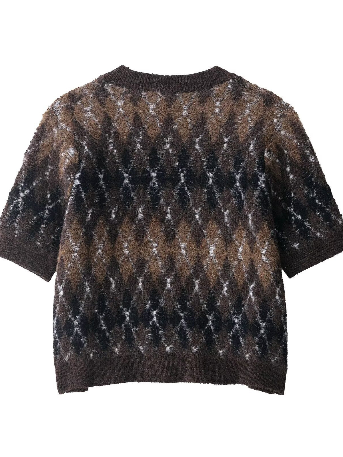 Diamond Pattern Knitted Cardigan