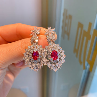 Diamond Pendant Stud Earrings