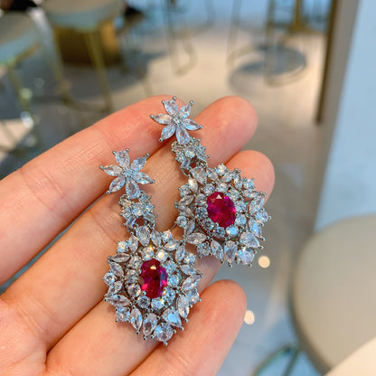Diamond Pendant Stud Earrings
