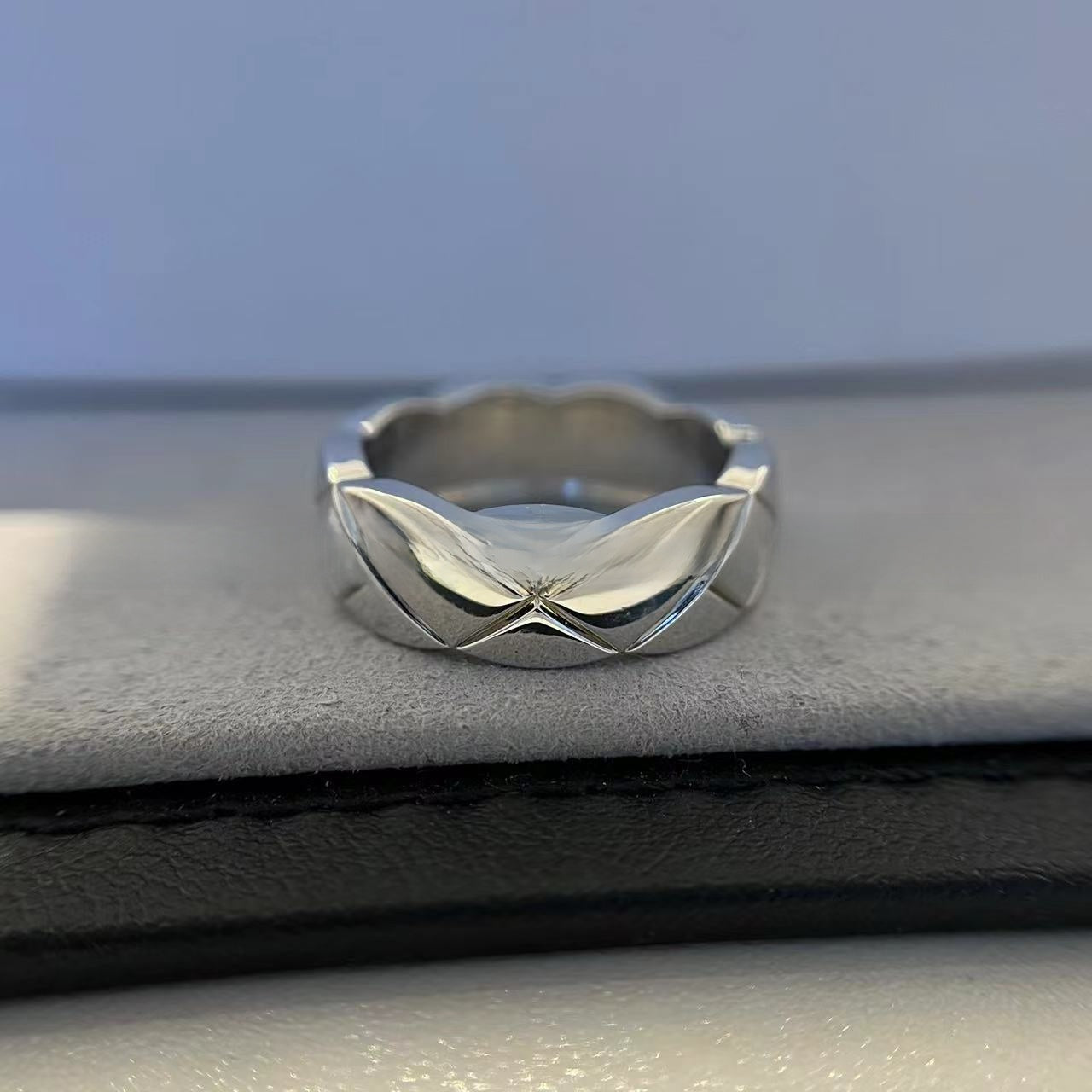 Diamond Plaid Gold Plated Ring