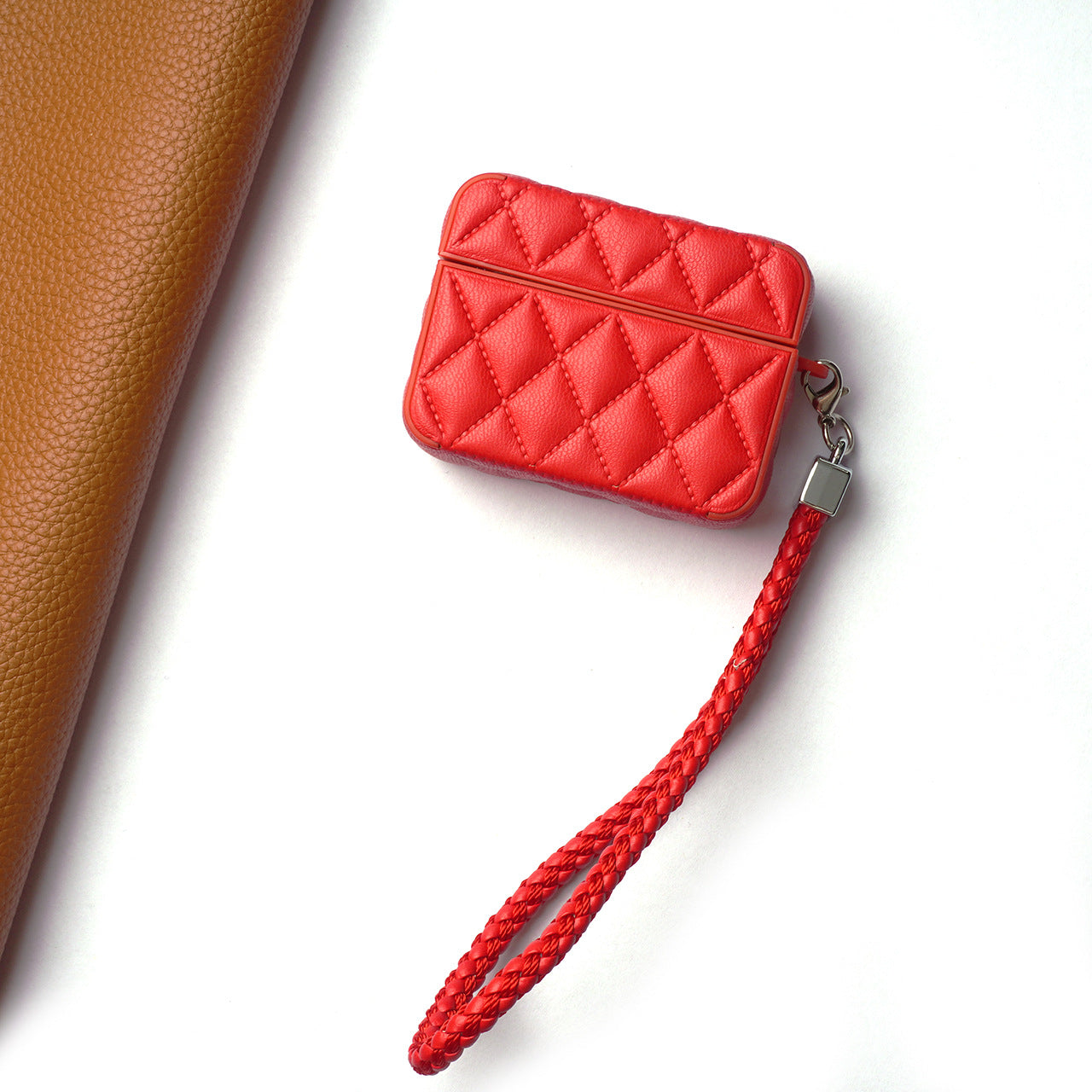 Diamond-quilted down jacket headphone cover