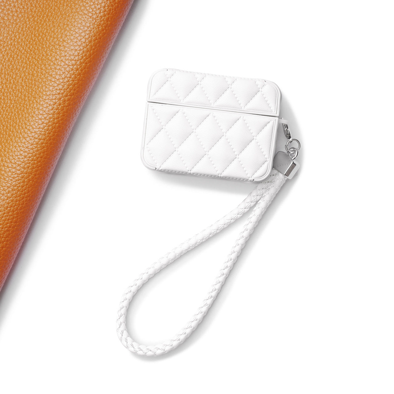 Diamond-quilted down jacket headphone cover