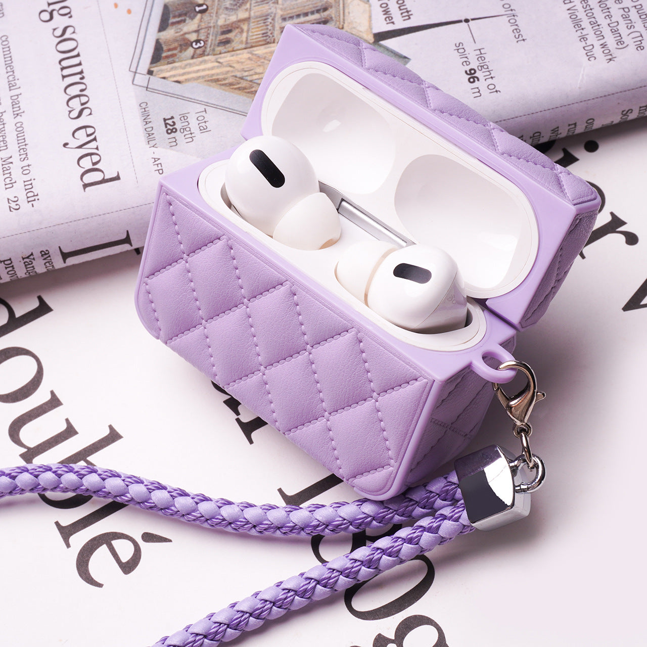 Diamond-quilted down jacket headphone cover