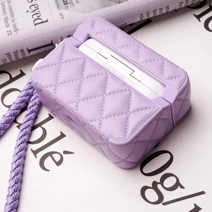 Diamond-quilted down jacket headphone cover