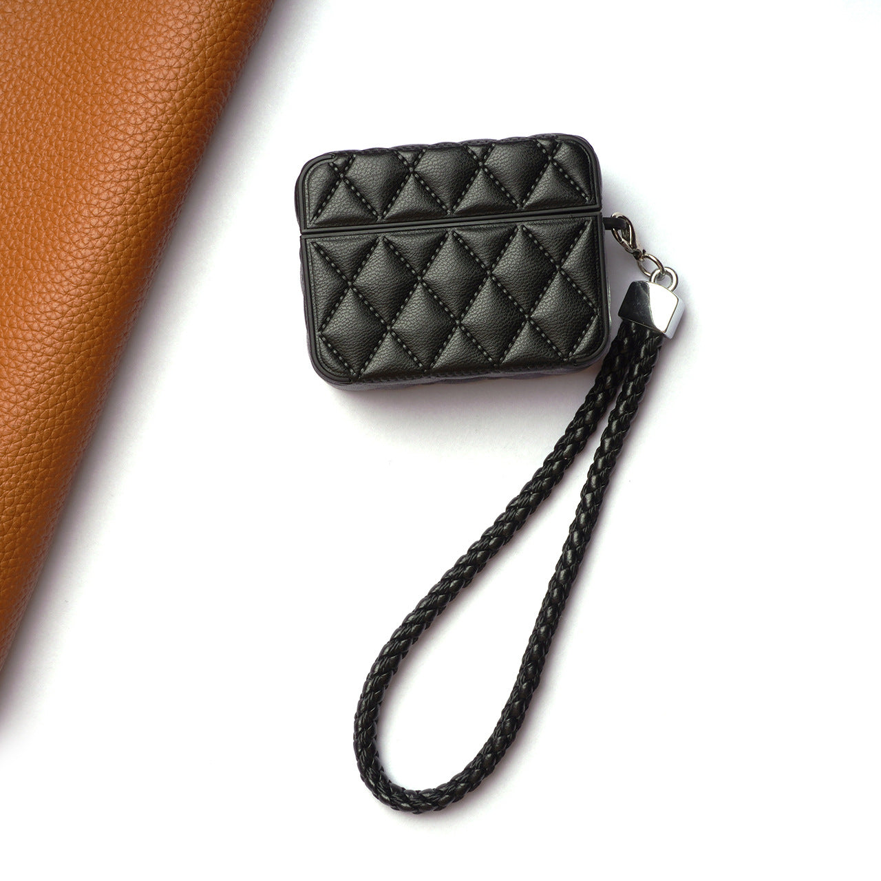 Diamond-quilted down jacket headphone cover