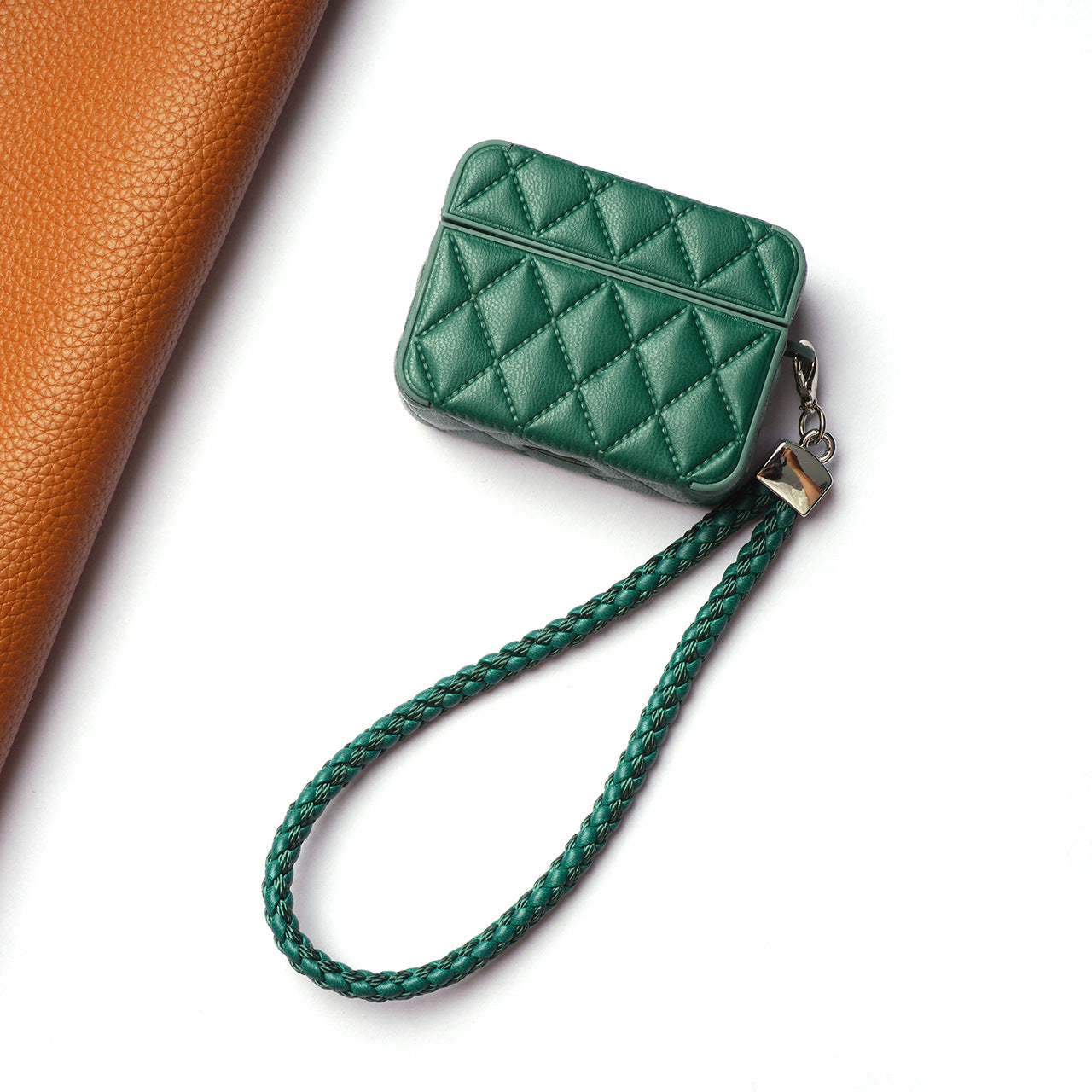 Diamond-quilted down jacket headphone cover